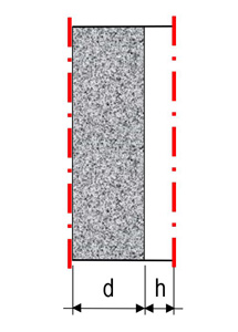 Silencieux à baffles avec garnissage unique (symétrique)