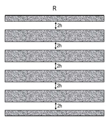 Silencer with symmetrical baffle (splitter) arrangement