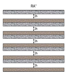 Silencer with unsymmetrical baffle (splitter) arrangement, with constitution variation